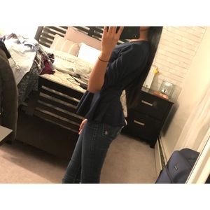 Navy Peplum top
